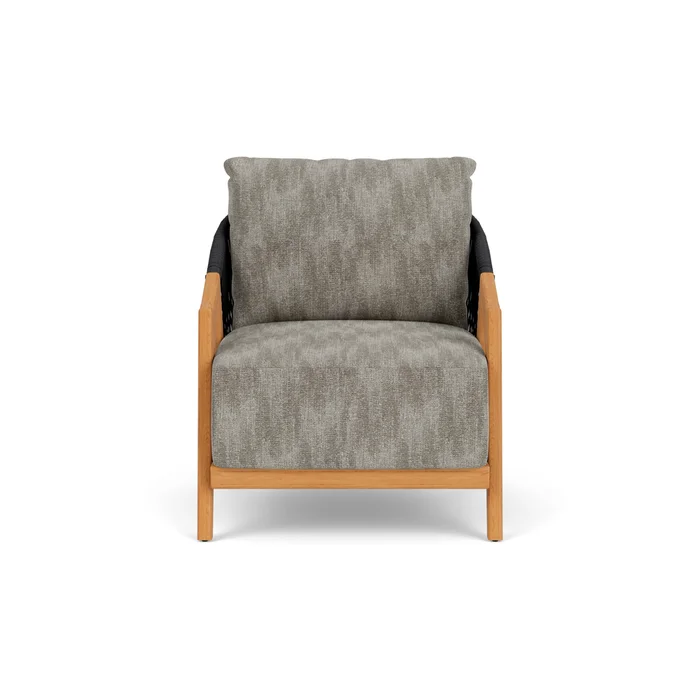 alpine lounge chair in natural teak finish with surface slate fabric grade c