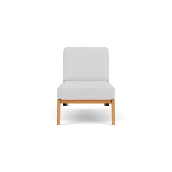 alpine pool chaise in natural teak finish with reflections ice fabric grade b