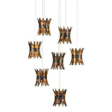 Alsop Collection Seven Light Pendant in Brown/Black/Natural (142|9000-1042)