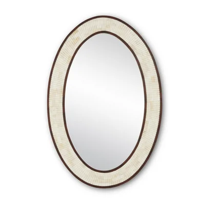 Andar Oval Mirror Mirror in Natural/Dark Walnut/Mirror (142|1000-0125)