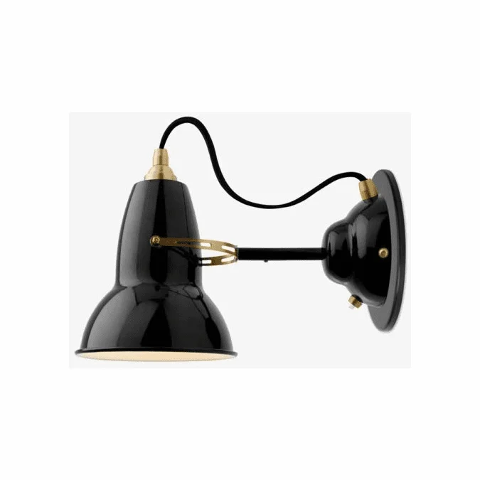 Anglepoise 32527 Original 1227 Contemporary Jet Black LED Brass Wall Light Fixture