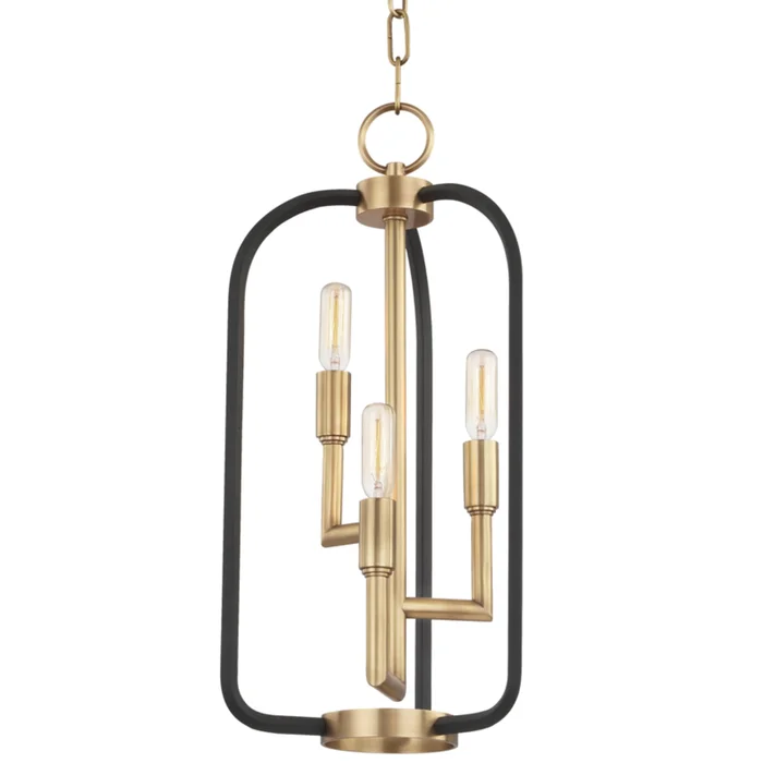 Angler 3-Light Lantern in Aged Brass 10L x 10W x 19.5H