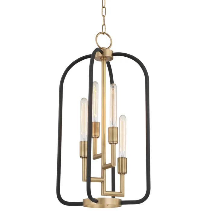 Angler 4-Light Lantern in Aged Brass 15L x 15W x 28.5H