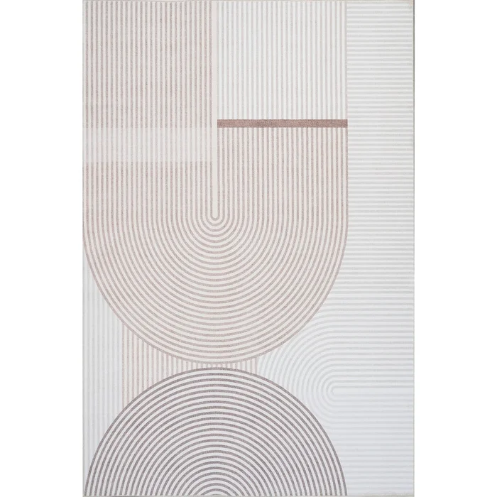 Aqua Circles Washable Non-slip Low Pile Area Rug 5’x7′ | Aqua Cercles Tapis Lavable Et Antiderapant A Poils Ras 5’x7′