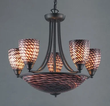 Arco Baleno Eight Light Chandelier in Dark Rust (45|419-5+3PV-DR)