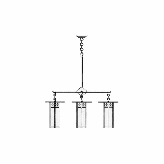 Arroyo Craftsman GCH-9L/4 Glasgow Craftsman 4 Light Long Body Chandelier – 33.375 inches wide