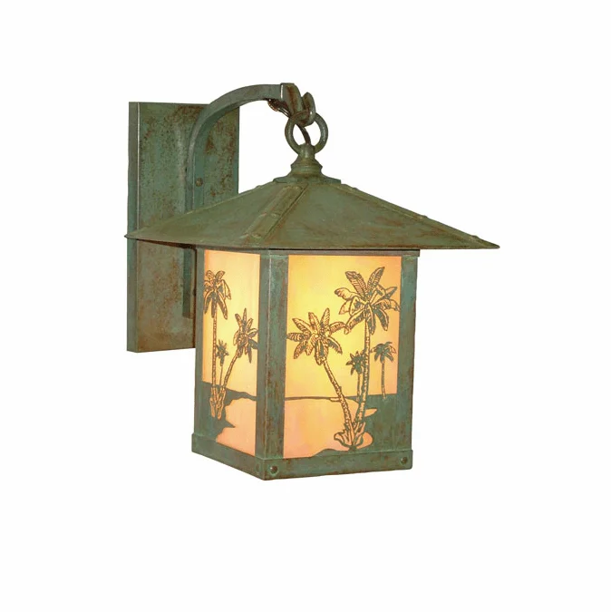 Arroyo Craftsman TRB-9PT Timber Ridge 9 inch Outdoor Wall Sconce with Palm Tree Filigree