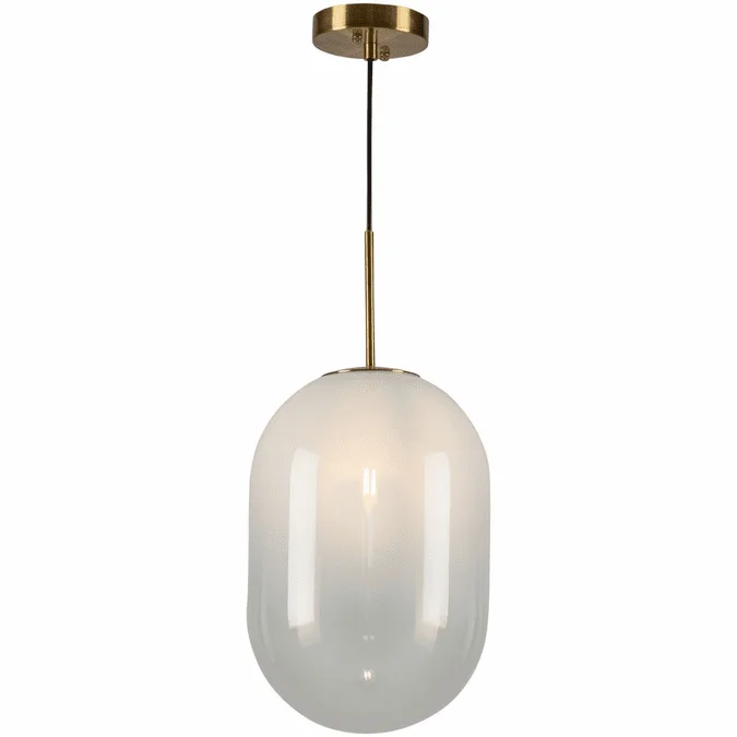 Artcraft AC10630BR Vita Contemporary White / Brass Mini Hanging Lamp