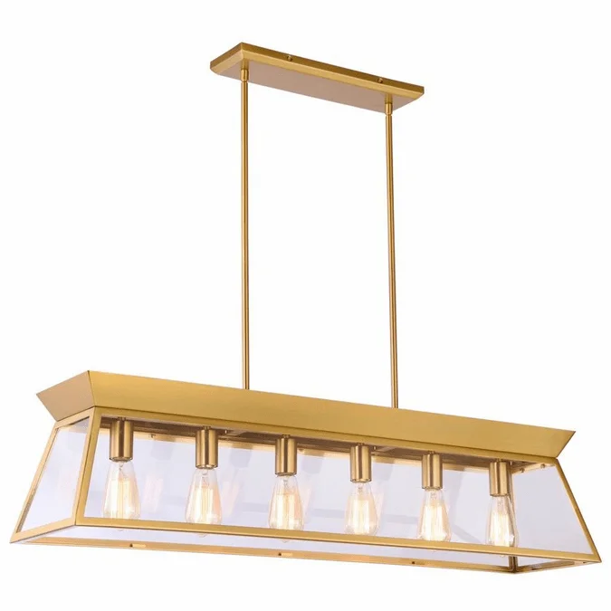 Artcraft AC11854BB Lucian Modern Brushed Brass LED Island Light Fixture