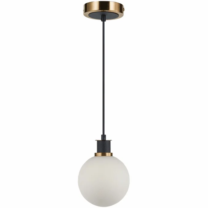Artcraft AC11870WH Gem Modern Black and Brushed Brass Pendant Light Fixture