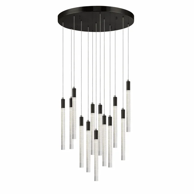 Artcraft AC12143BK Celine Contemporary Black LED Multi Drop Ceiling Lighting