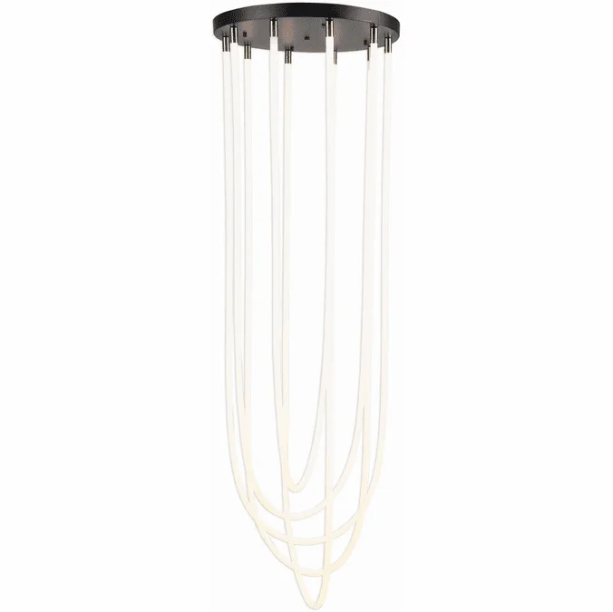 Artcraft AC6812BK Cascata Contemporary Black and Brushed Brass LED Ceiling Chandelier