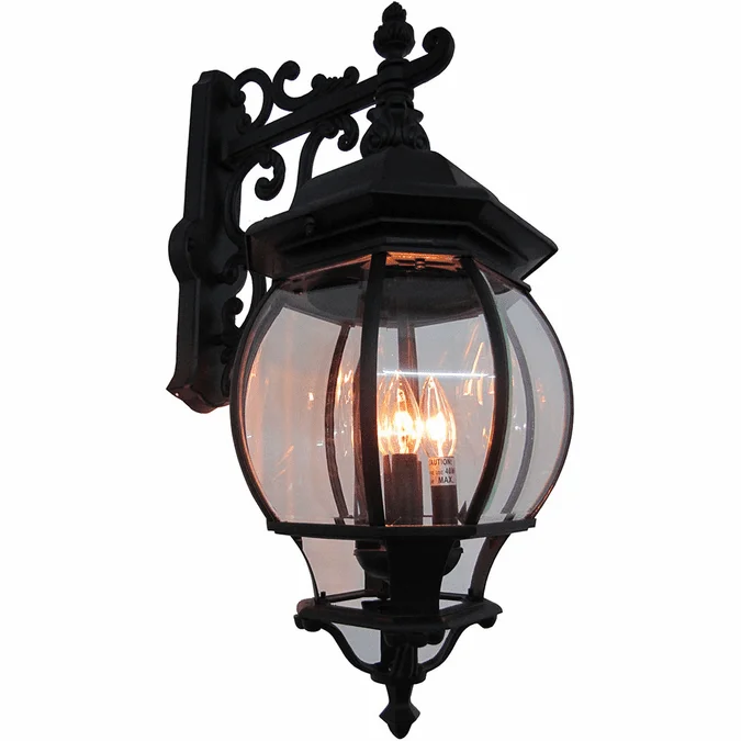 Artcraft AC8491BK Classico Traditional Black Exterior Wall Sconce Lighting