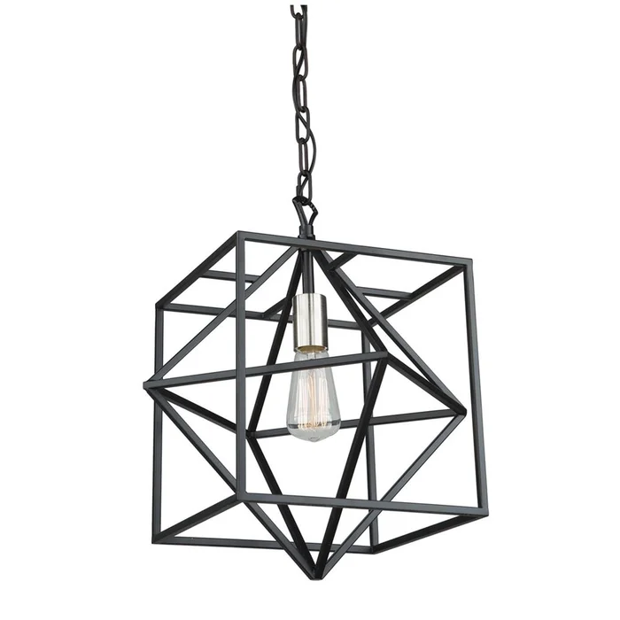 Artcraft Roxton Pendant – Matte Black & Polished Nickel – AC11201PN
