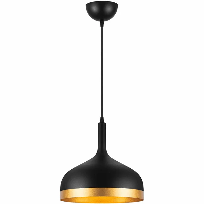 Artcraft SC13350BK Dash Contemporary Black & Gold Hanging Light Fixture