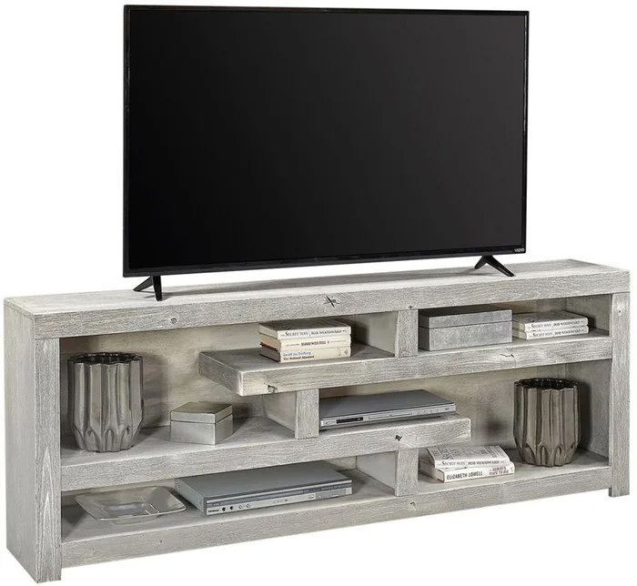 Aspenhome Avery Loft 72″ Open Display/Console in Limestone WDY972-LIM