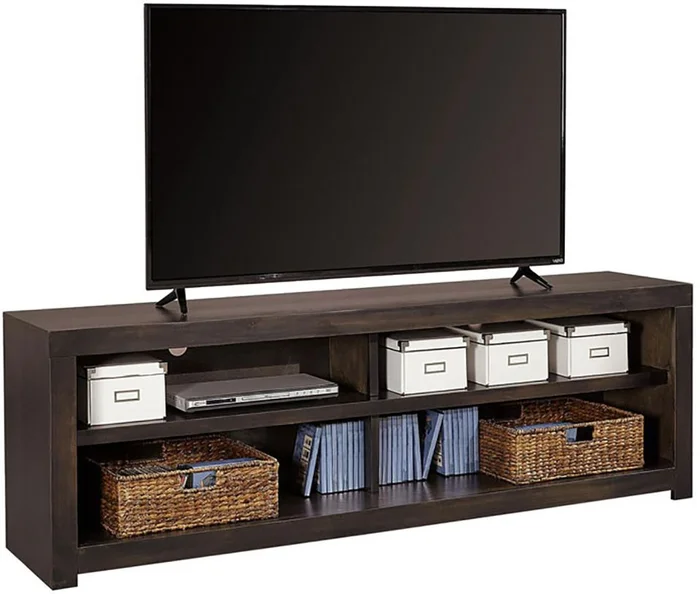 Aspenhome Avery Loft 74″ Open Console in Ghost Black DY1023-GHT