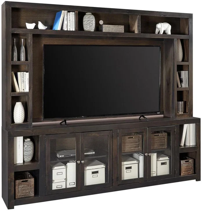 Aspenhome Avery Loft 97″ Console & Hutch in Ghost Black DY1270-GHT;DY1270H-GHT