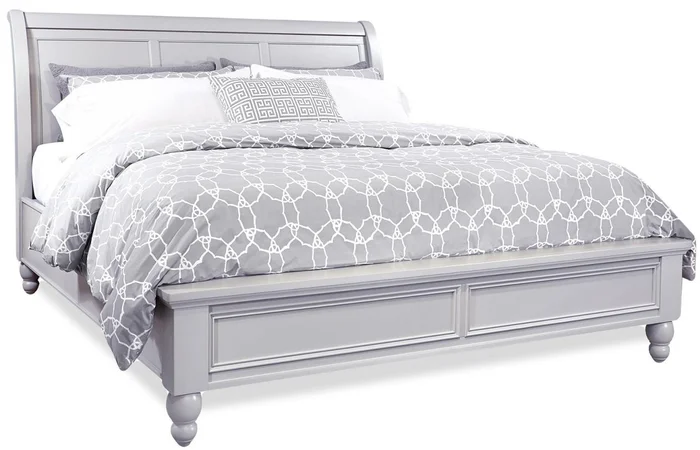 Aspenhome Cambridge Queen Sleigh Bed in Grey EST SHIP TIME IS 2 WEEKS
