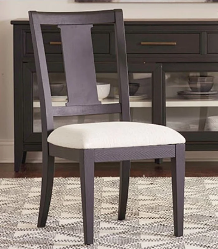 Aspenhome Camden Side Chair w/ Upholstered Seat in Domino (Set of 2) I631-6640S