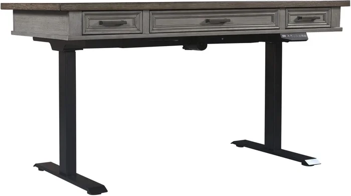 Aspenhome Caraway 60″ Lift Desk Top and Base in Aged Slate I248-360T-SLT-1 EST SHIP TIME IS 2 WEEKS