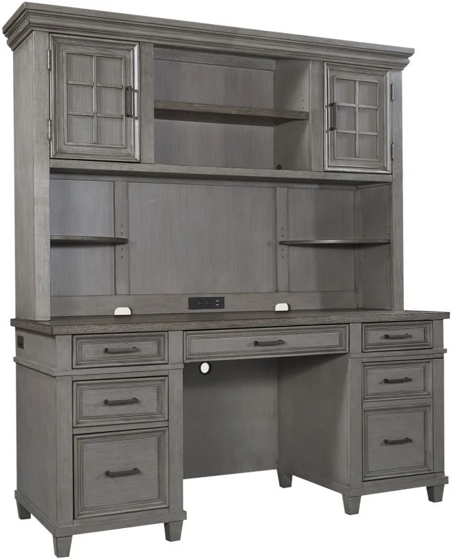Aspenhome Caraway Credenza & Hutch in Aged Slate