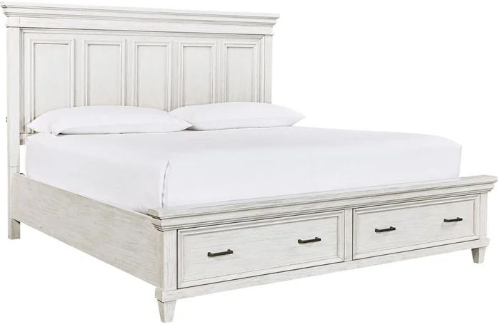 Aspenhome Caraway King Storage Bed in Aged Ivory EST SHIP TIME IS 2 WEEKS