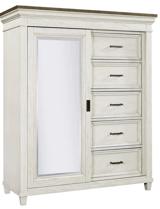 Aspenhome Caraway Sliding Door Chest in Aged Ivory I248-457 EST SHIP TIME IS 2 WEEKS