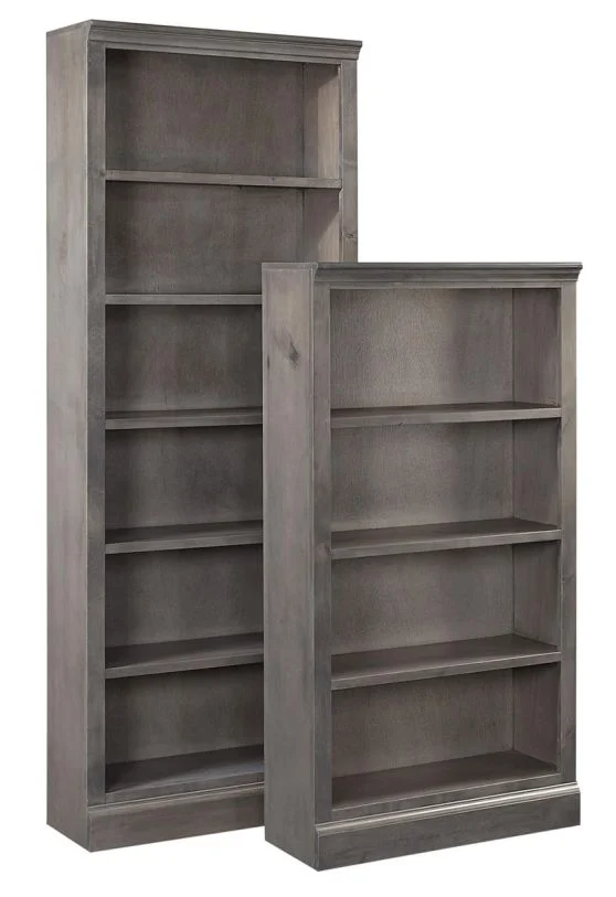 Aspenhome Churchill 60″ Bookcase with 3 Fixed Shelves in Smokey Grey DR3460-GRY