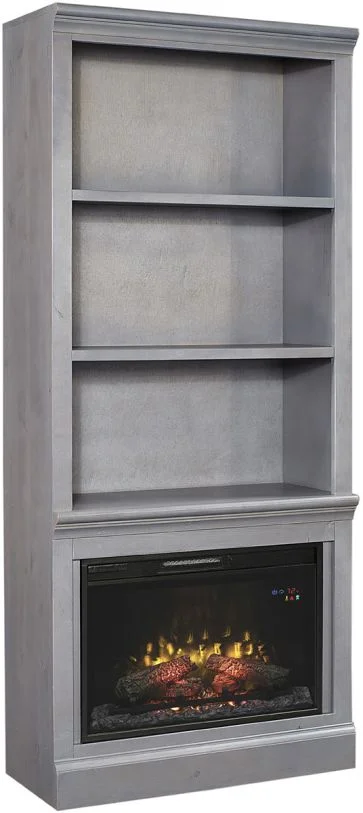 Aspenhome Churchill 74″ Fireplace Display Case in Smokey Grey DR3472F/12-GRY
