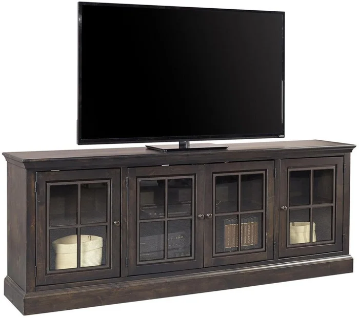 Aspenhome Churchill 84″ Console with 4 Doors in Ghost Black DR1260-GHT