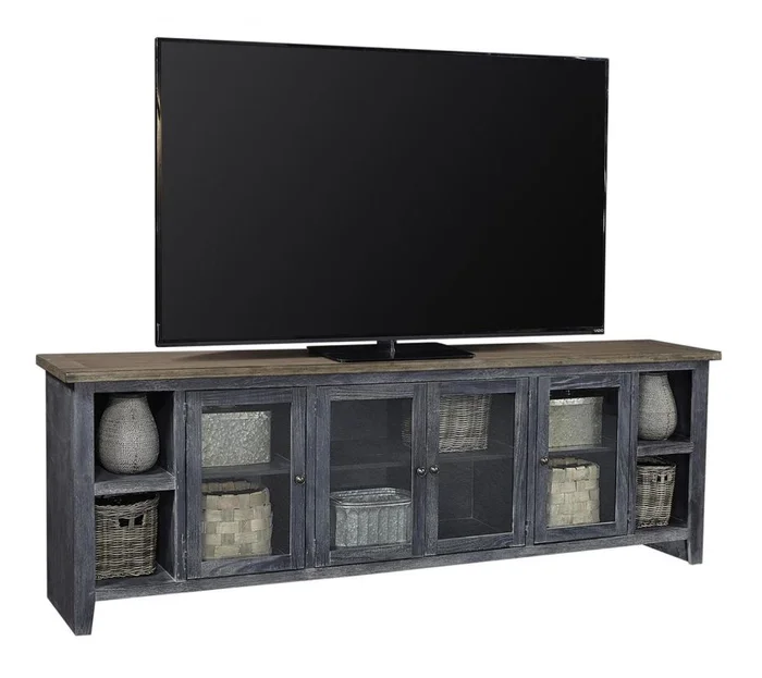 Aspenhome Eastport 97″ Console with 4 Doors in Drifted Black WME1270-DBK
