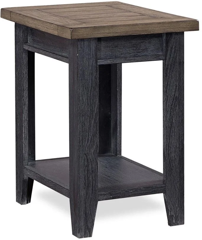 Aspenhome Eastport Chairside Table in Drifted Black WME913-DBK