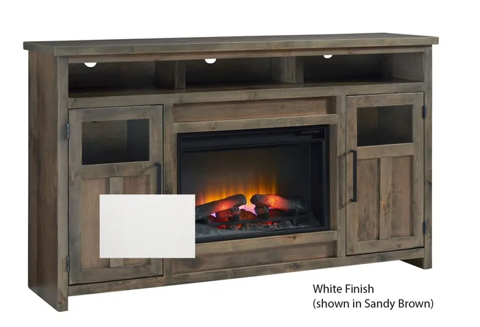 Aspenhome Finnegan 66″ Fireplace Console in White MTT1940-WHI