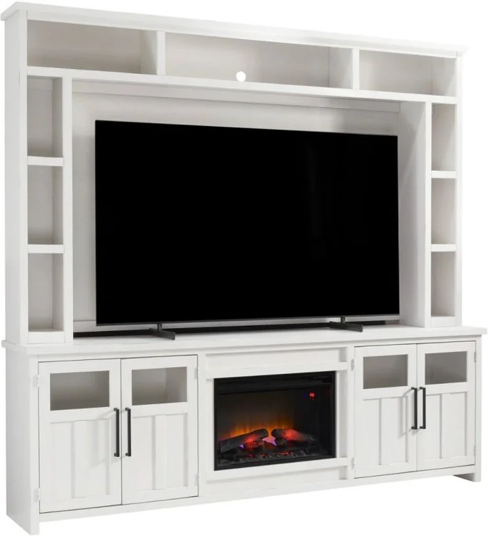 Aspenhome Finnegan 98″ Console with Hutch in White MTT1270-WHI;MTT1270H-WHI