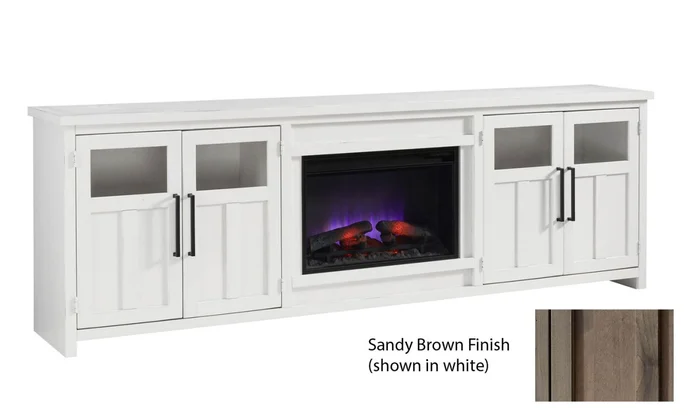 Aspenhome Finnegan 98″ Fireplace Console in Brown DTT1970-SBR