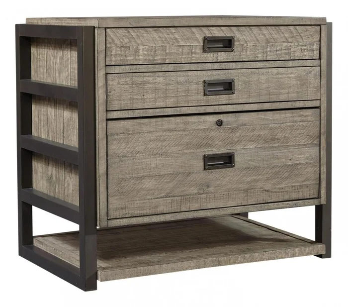 Aspenhome Furniture Grayson Workstation/Combo File in Cinder Grey I215-379 EST SHIP TIME IS 2 WEEKS