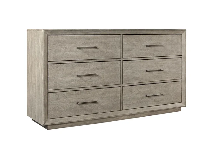 Aspenhome Furniture Platinum Dresser in Grey I251-453-1 EST SHIP TIME IS 2 WEEKS