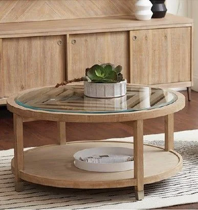 Aspenhome Maddox Round Cocktail Table in Biscotti I644-9101