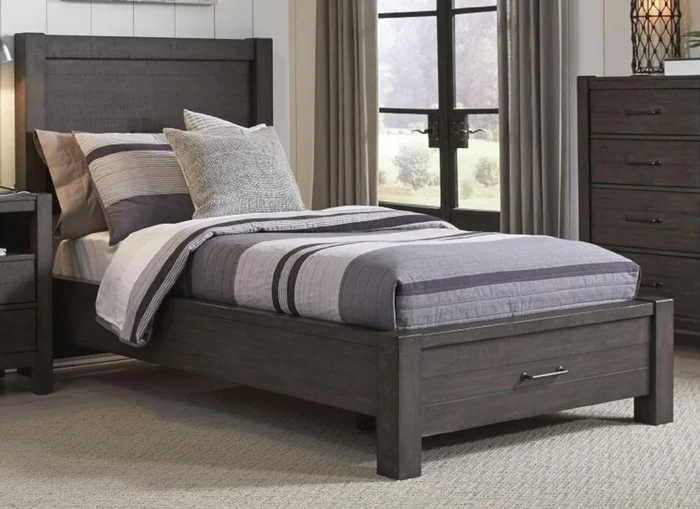 Aspenhome Mill Creek Twin Storage Bed in Carob