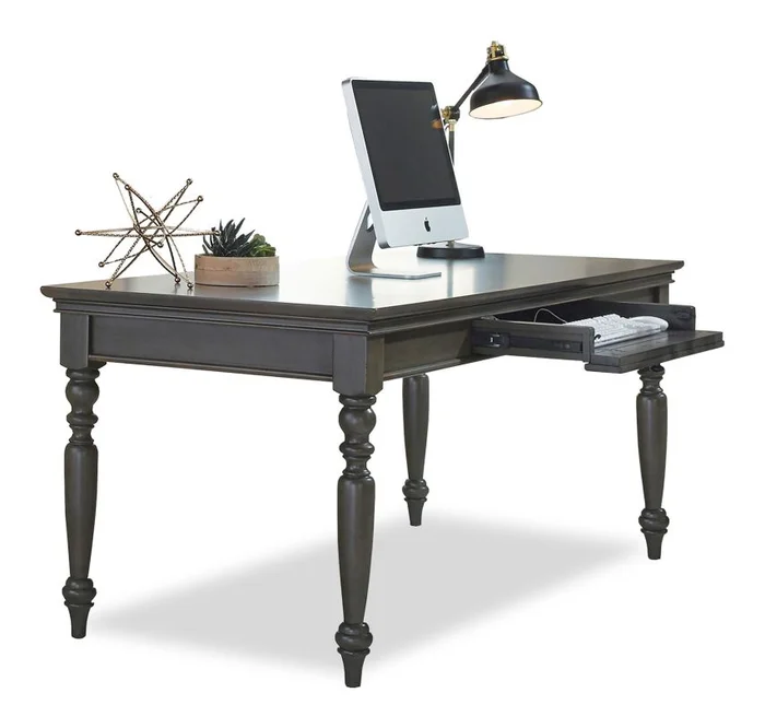 Aspenhome Oxford 72″ Writing Desk in Peppercorn I07-344-PEP EST SHIP TIME IS 2 WEEKS