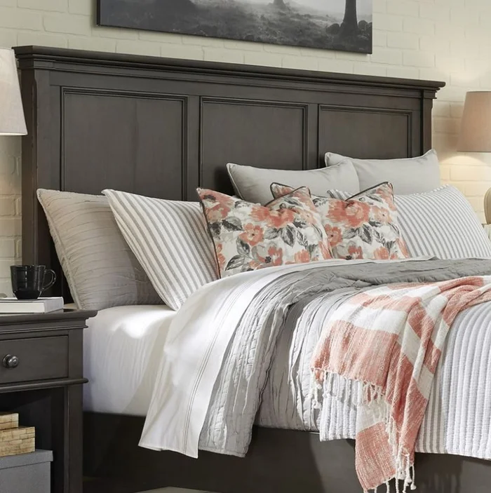 Aspenhome Oxford Queen Panel Headboard ONLY in Peppercorn EST SHIP TIME IS 2 WEEKS