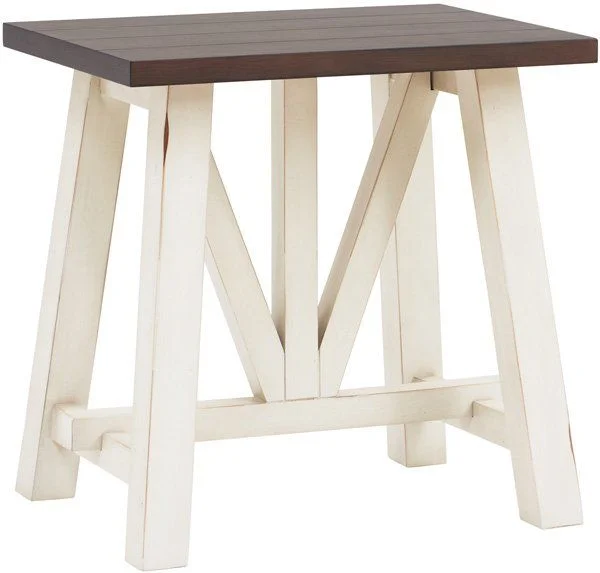 Aspenhome Pinebrook Chairside Table in White I629-9130-PRW