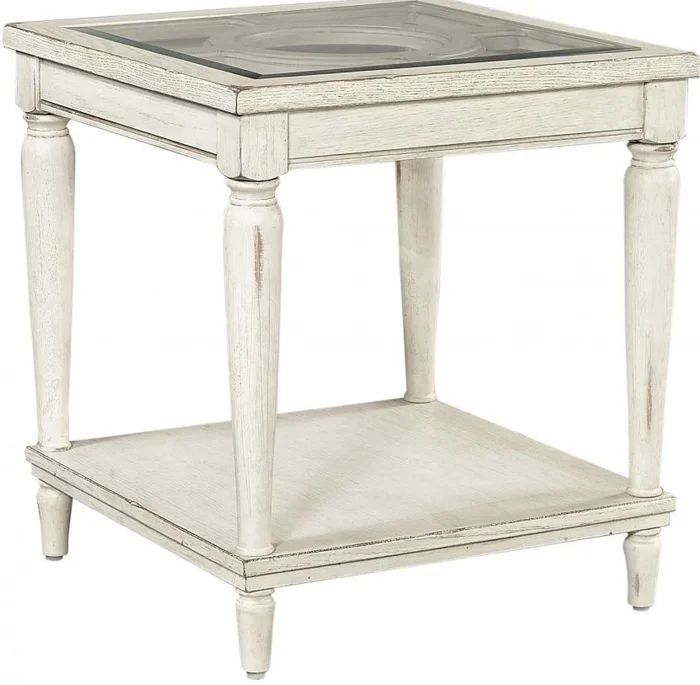 Aspenhome Radius End Table in White I233-9140 EST SHIP TIME IS 2 WEEKS