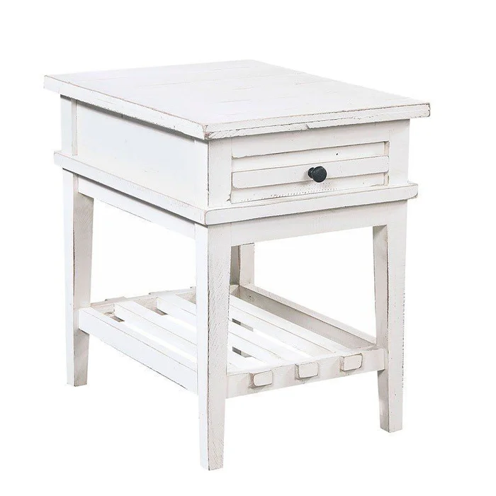 Aspenhome Reeds Farm Chairside Table in Weathered White I358-9130-WWT