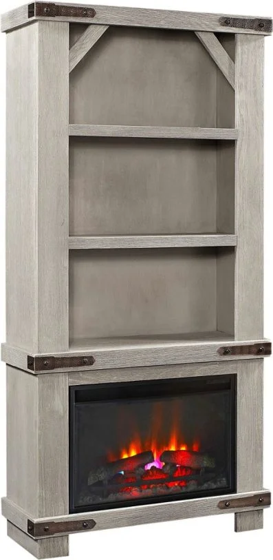 Aspenhome Sawyer 74″ Fireplace Display Case in Brindle WDO3472F/12-BDL
