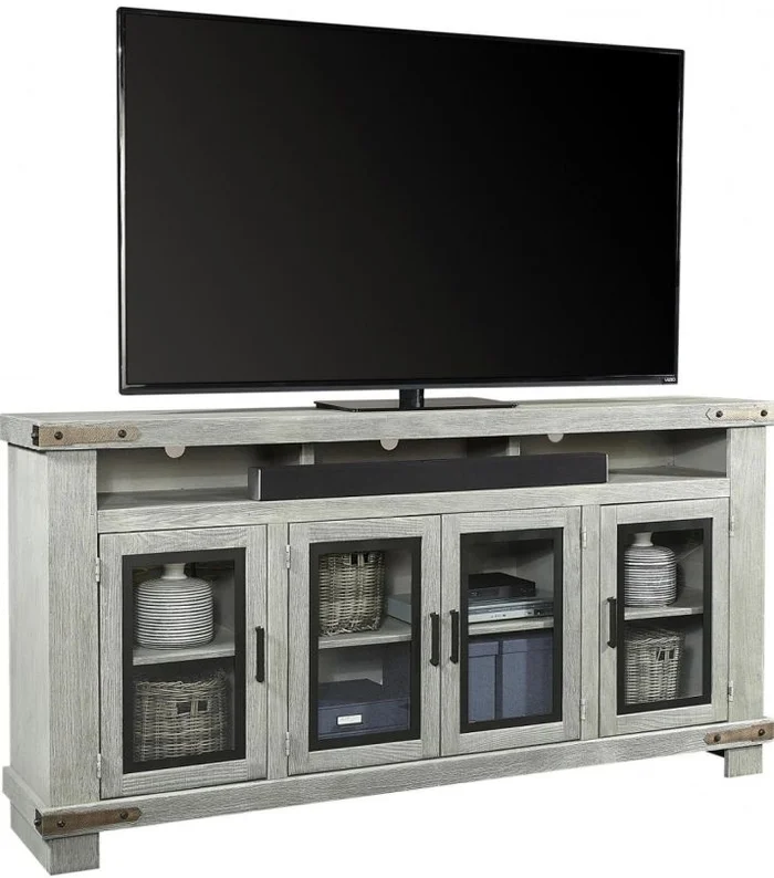 Aspenhome Sawyer 78″Highboy Console in Lighthouse Grey WMO1252-LGH EST SHIP TIME IS 2 WEEKS