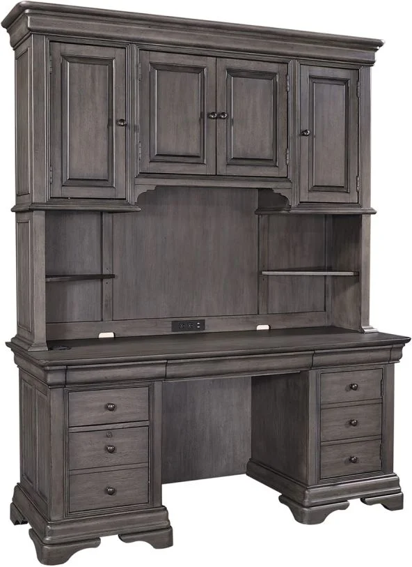 Aspenhome Sinclair Credenza & Hutch in Ash Grey I224-316;I224-317