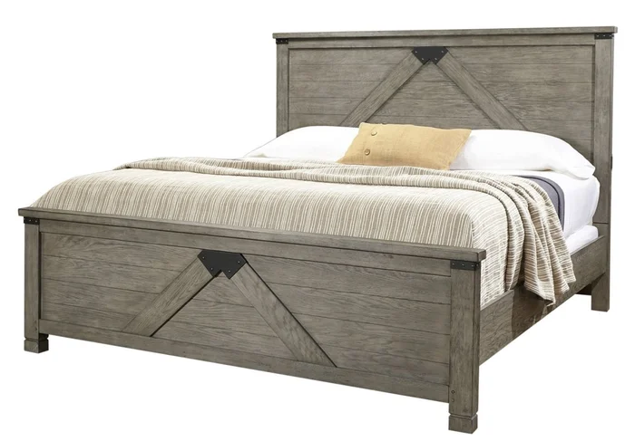 Aspenhome Tucker Queen Panel Bed in Stone EST SHIP TIME IS 2 WEEKS