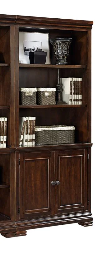 Aspenhome Weston Door Bookcase in Brown I35-332 EST SHIP TIME IS 2 WEEKS